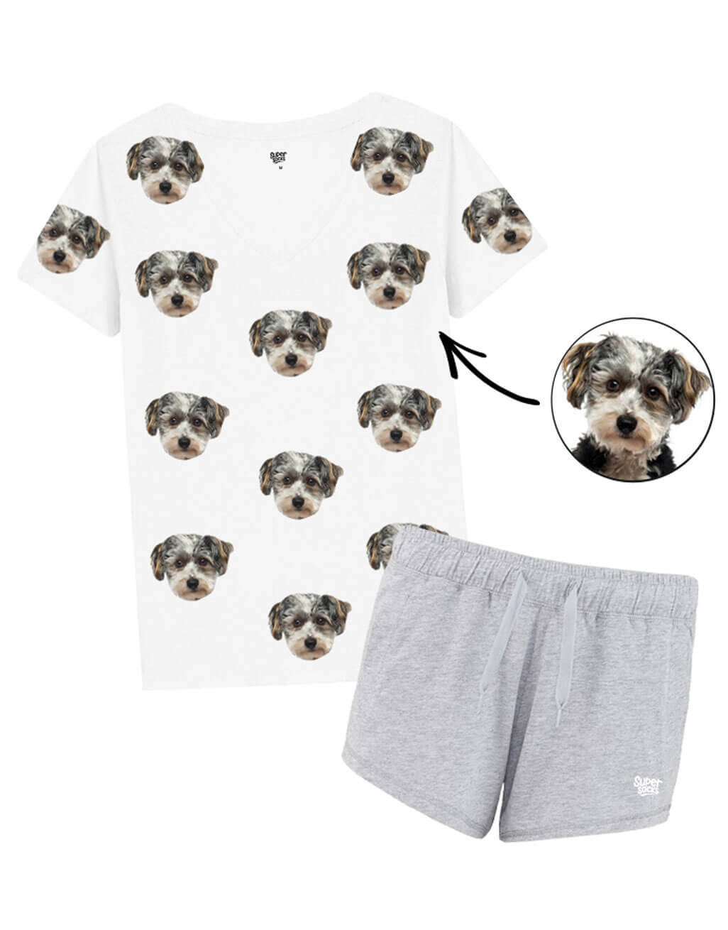 pajamas with dogs face