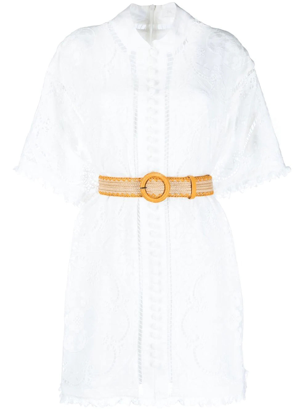 Zimmermann Laurel Lace Shirt Dress Ivory In White