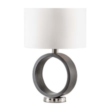 Load image into Gallery viewer, Nova of California Tracey Ring 24&quot; Table Lamp in Charcoal Gray and Brushed Nickel with On/Off Switch