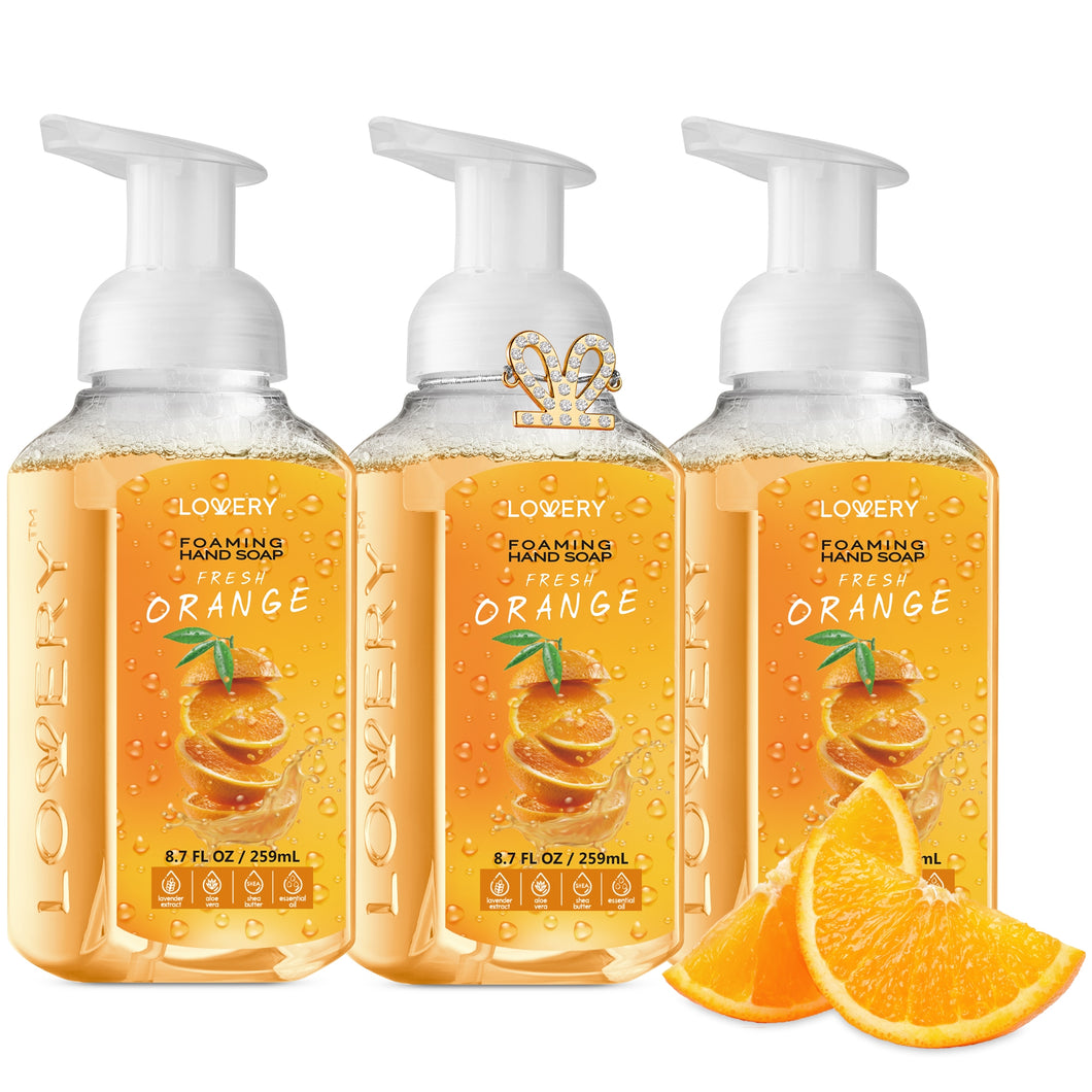 Lovery Foaming Hand Soap - Pack of 3 - Fresh Orange Scent
