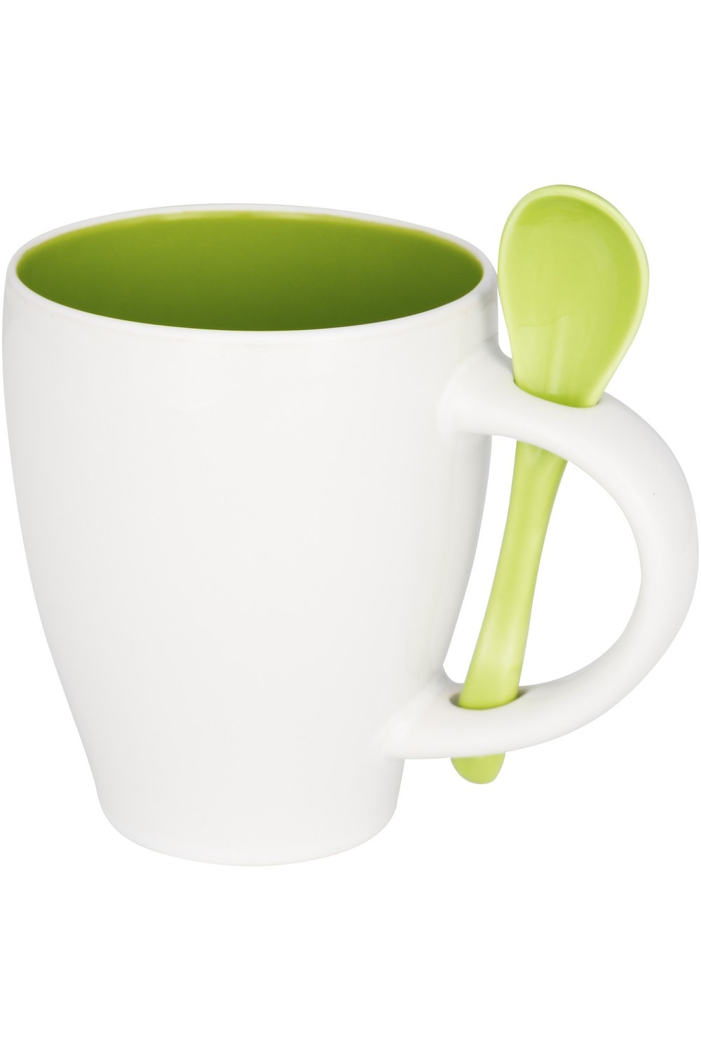 Bullet Nadu Ceramic Mug With Spoon (Pack of 2) (Green) (One Size)