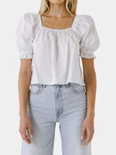 Load image into Gallery viewer, Square Neckline Puff Sleeve Top