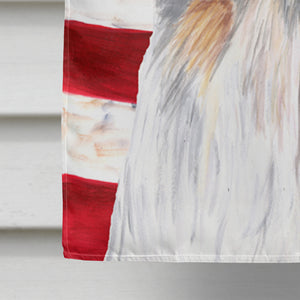 28 x 40 in. Polyester USA American Flag with Shih Tzu Flag Canvas House Size 2-Sided Heavyweight
