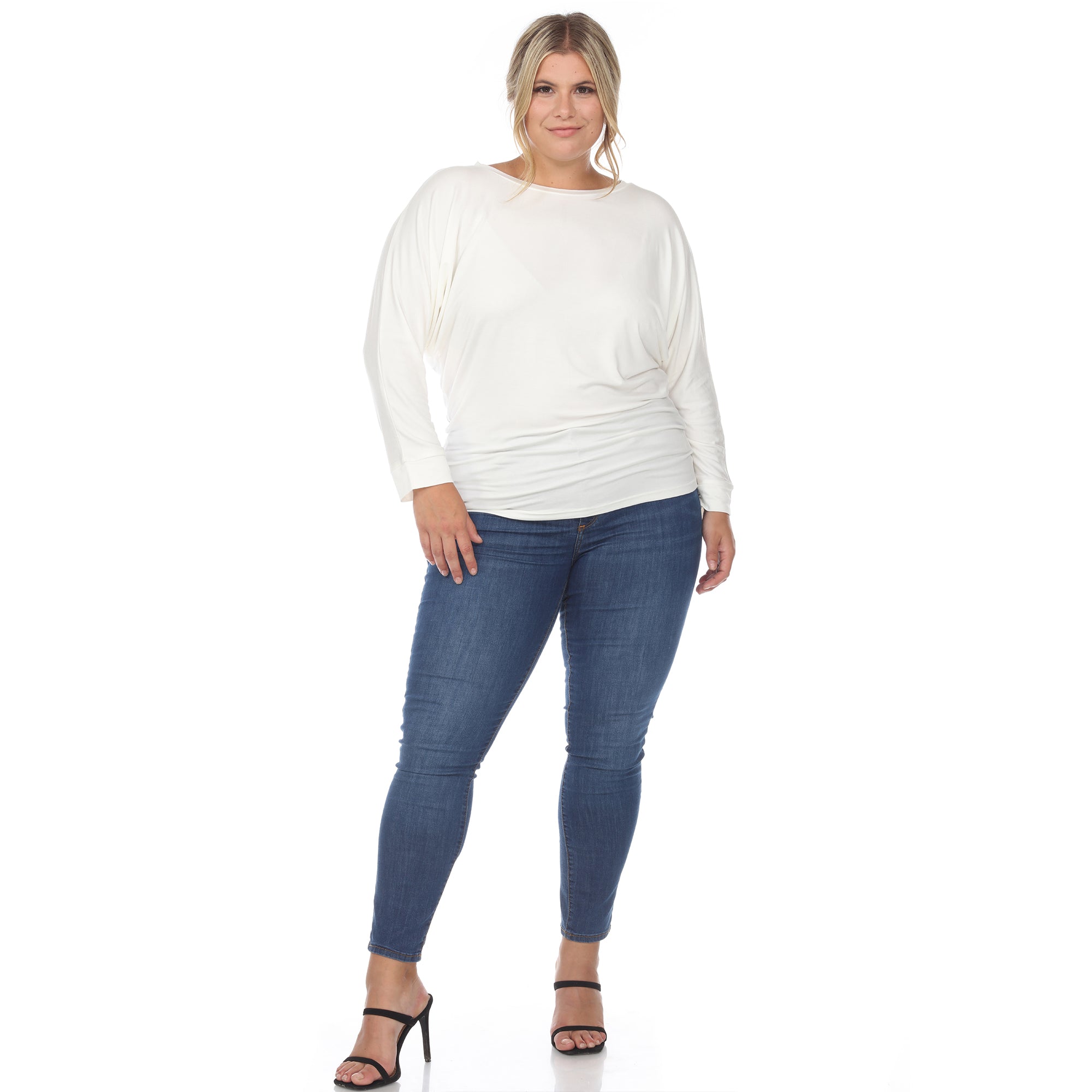 WHITE MARK WHITE MARK PLUS SIZE DOLMAN SLEEVE TOP