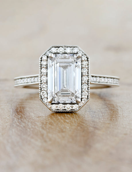 Degas - Vintage-Inspired Emerald Cut Engagement Ring