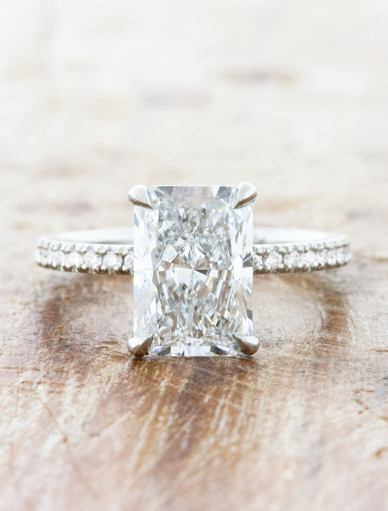 Ivy: Classic Radiant Cut Diamond Engagement Ring | Ken & Dana Design