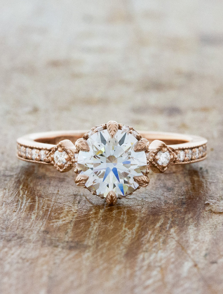 Monika: Vintage-Inspired Round Diamond Engagement Ring with Hidden Halo ...