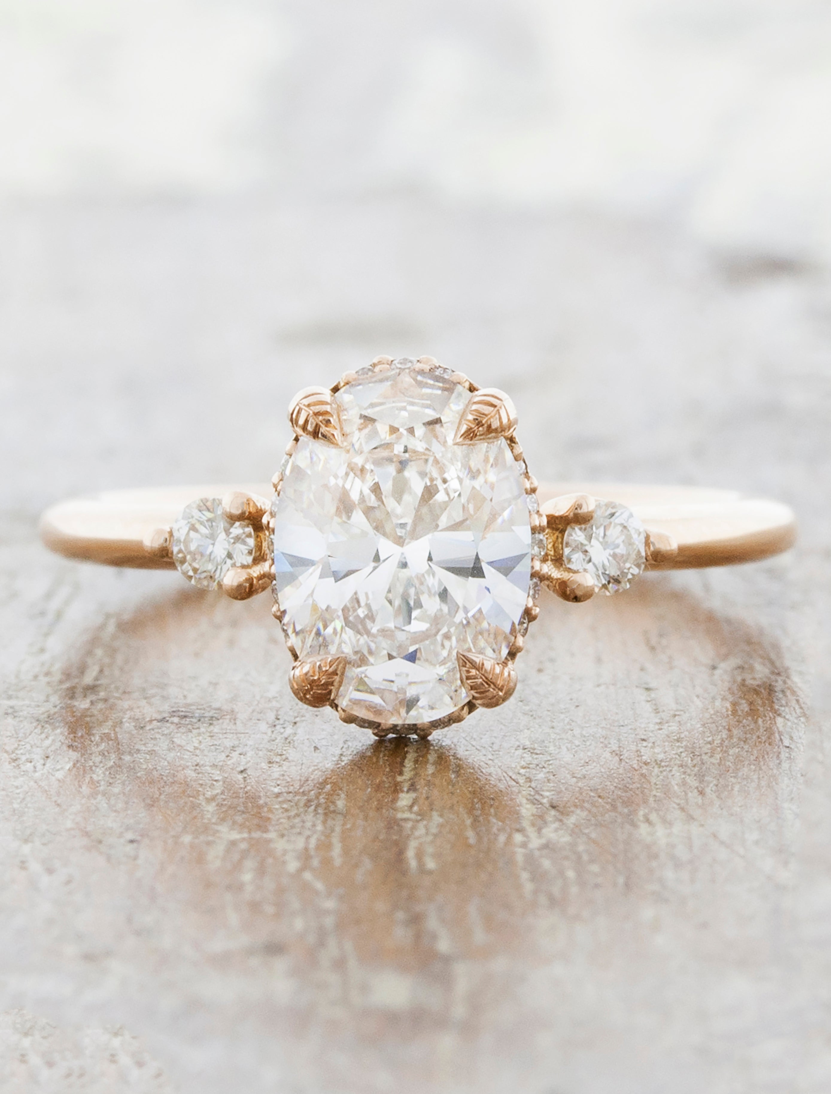 Lebow: Vintage-inspired Oval Diamond engagement ring in Rose Gold | Ken ...