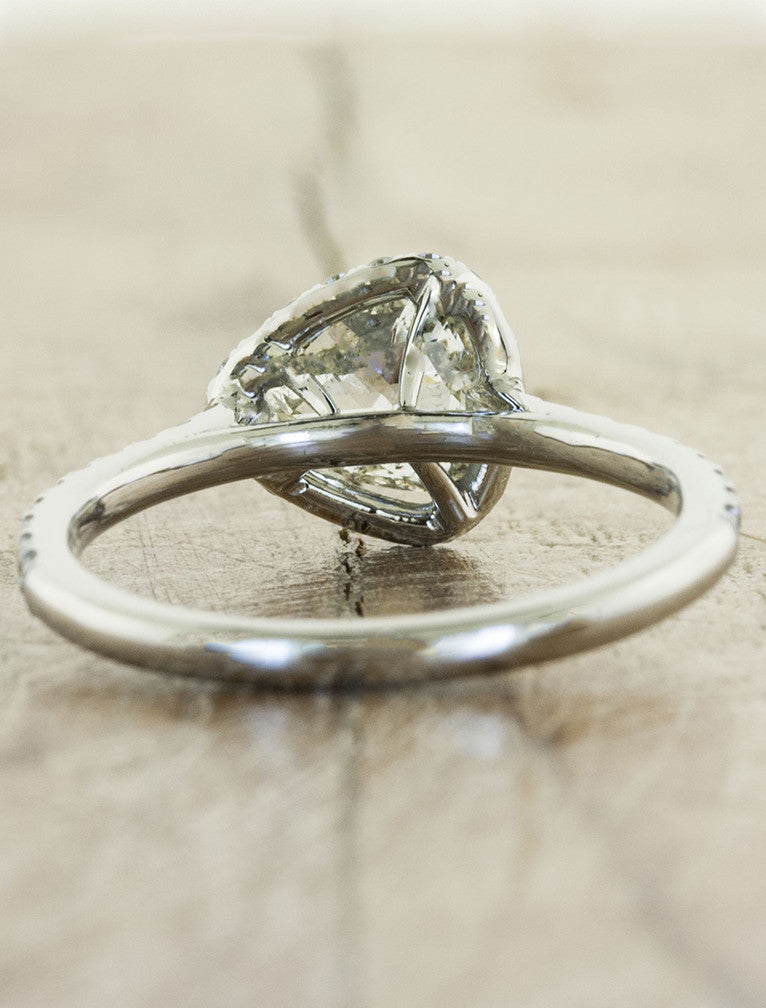 Audrix:Rough diamond halo engagement Ring | Ken & Dana Design