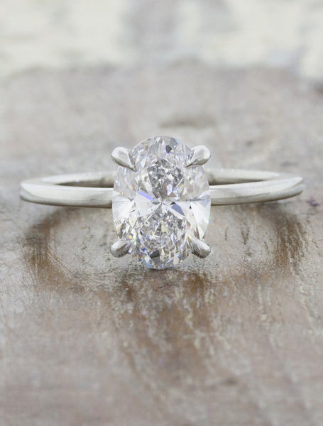 Ken & Dana Design Pavé Diamond Solitaire Engagement Ring Set