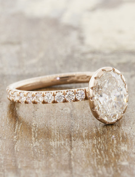 Estefania: Oval Cut Diamond - Unique Bezel Setting | Ken & Dana Design