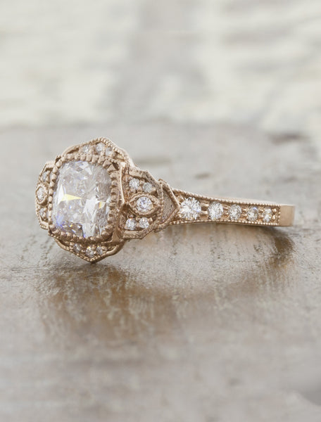 Kimberly: Antique Style Round Diamond Engagement Ring | Ken & Dana