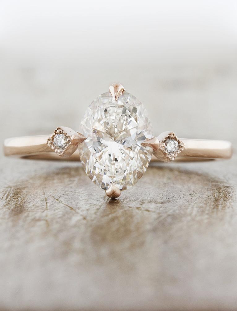 Bianca: Oval Diamond Ring in Rose Gold | Ken & Dana Design