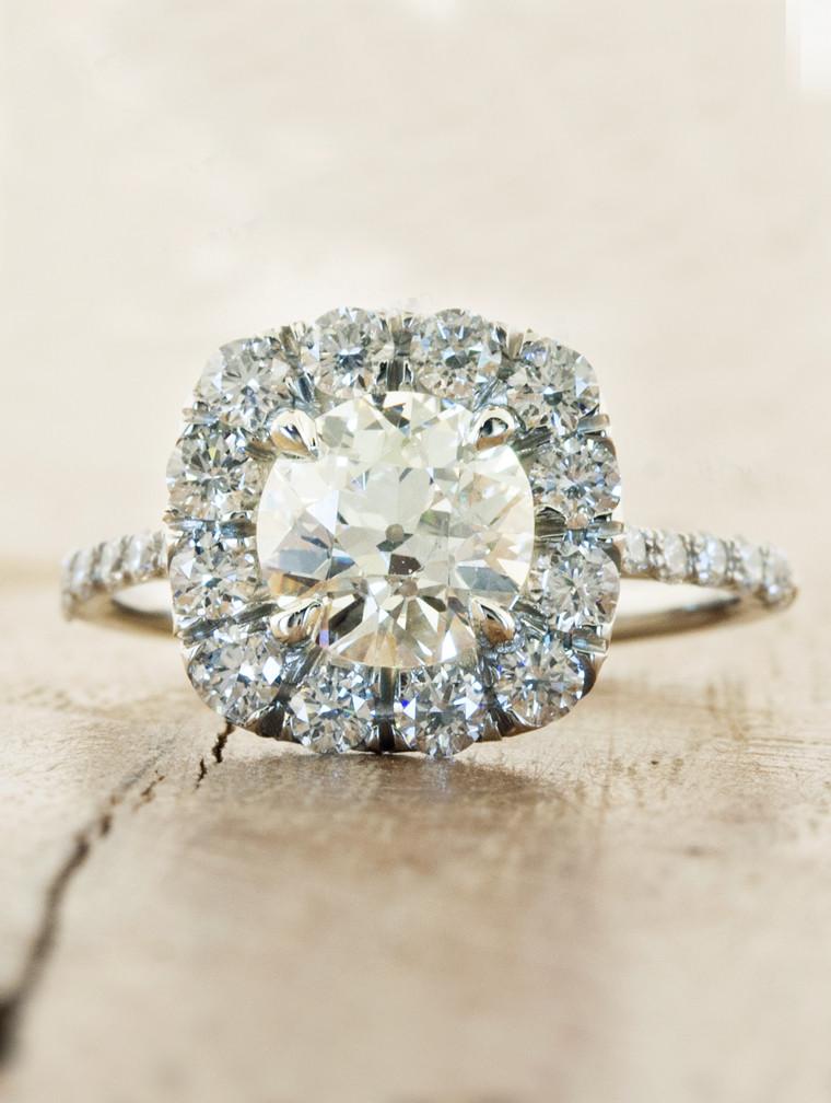 Annabelle: Stunning Halo Diamond Engagement Ring | Ken & Dana Design