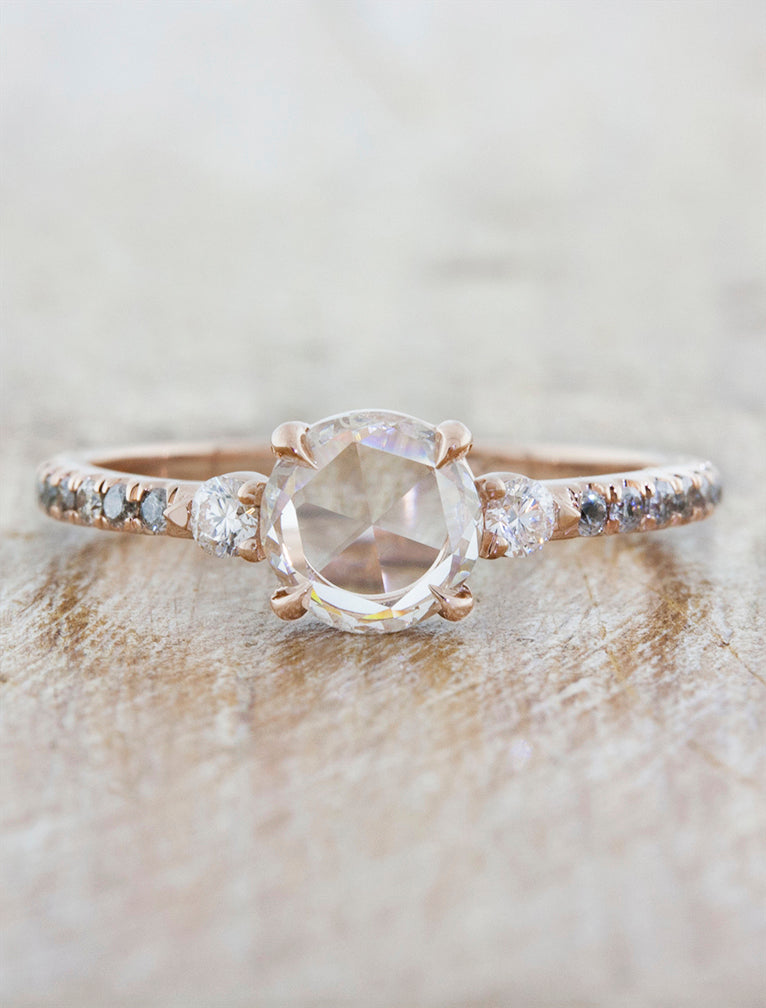 Delilah: Rose Cut Moissanite Engagement Ring | Ken & Dana Design