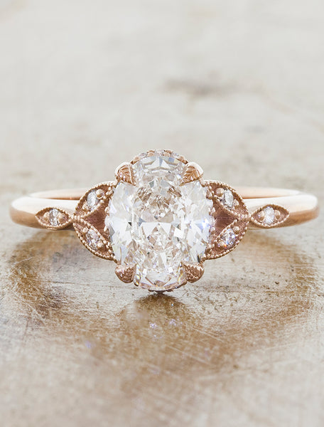 Anani: Tree Bark Textured Diamond Engagement Ring