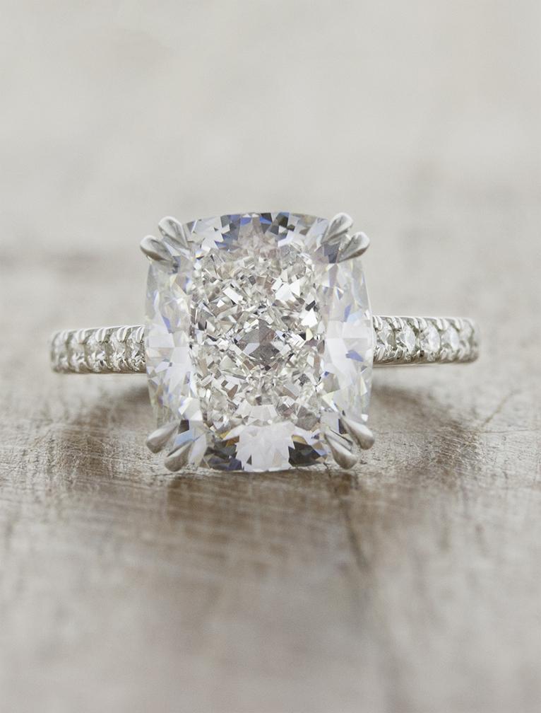 Stunning 5.00 Carat Cushion-Cut Diamond Engagement Ring | Ken & Dana