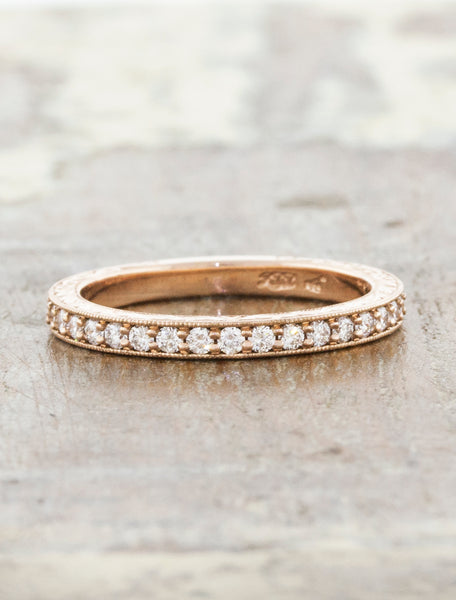Rosario: Hand Engraved Vintage Inspired Wedding Ring | Ken & Dana