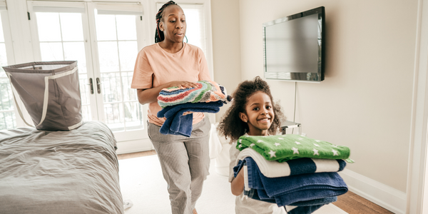 Make a chore chart and have them pitch in around the house.