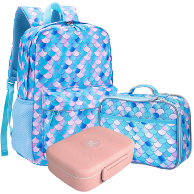 Kids Backpack and Lunch Box Set with Bento Box, Pastel Pink Tie Dye  Backpack Set, Gives Back to a Great Cause, 17 Inches