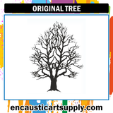 Encaustic Art Rubber Stamp - Tree