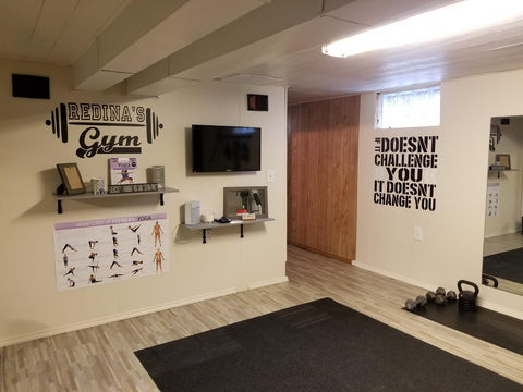 wall mount tv ideas in gym