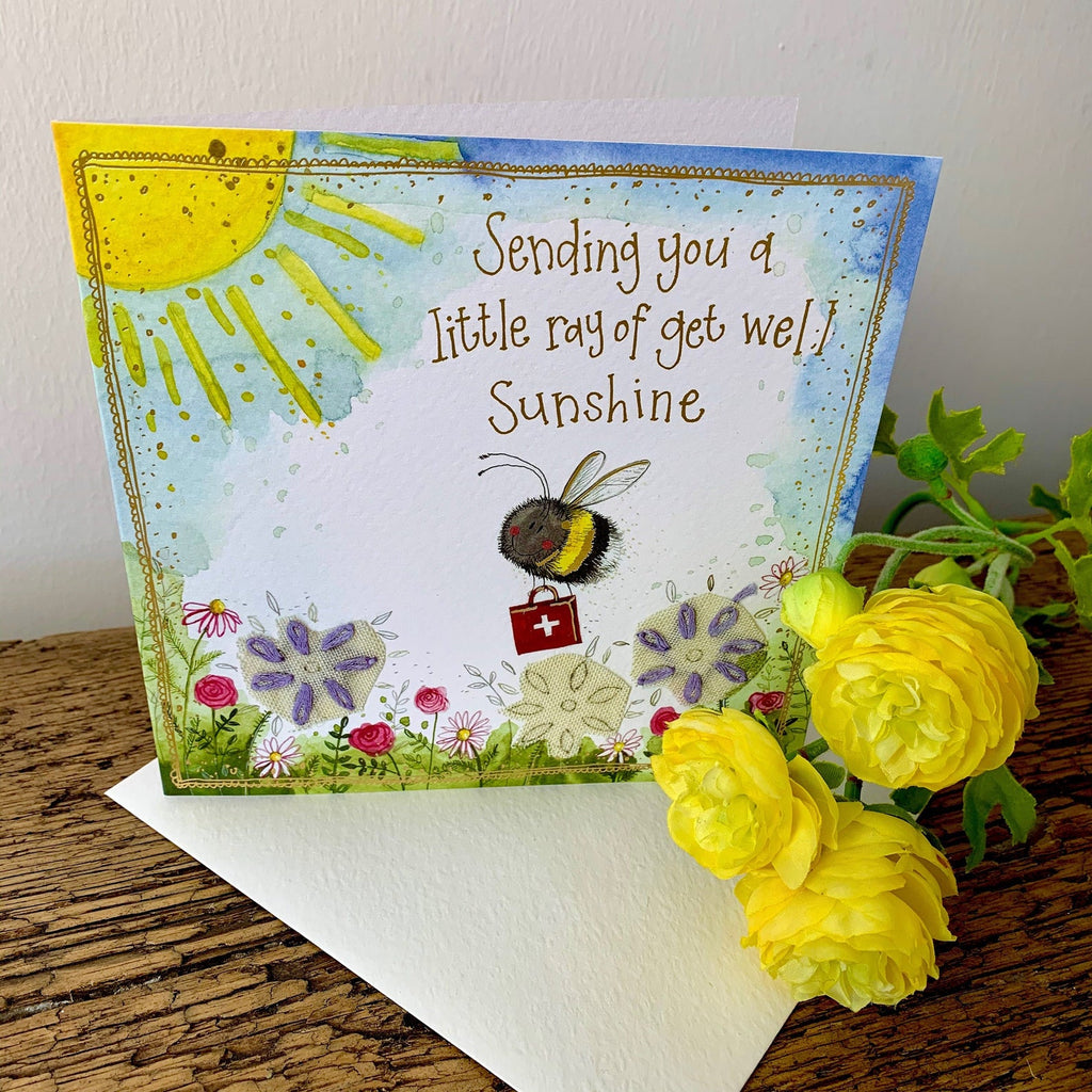 get well bee card