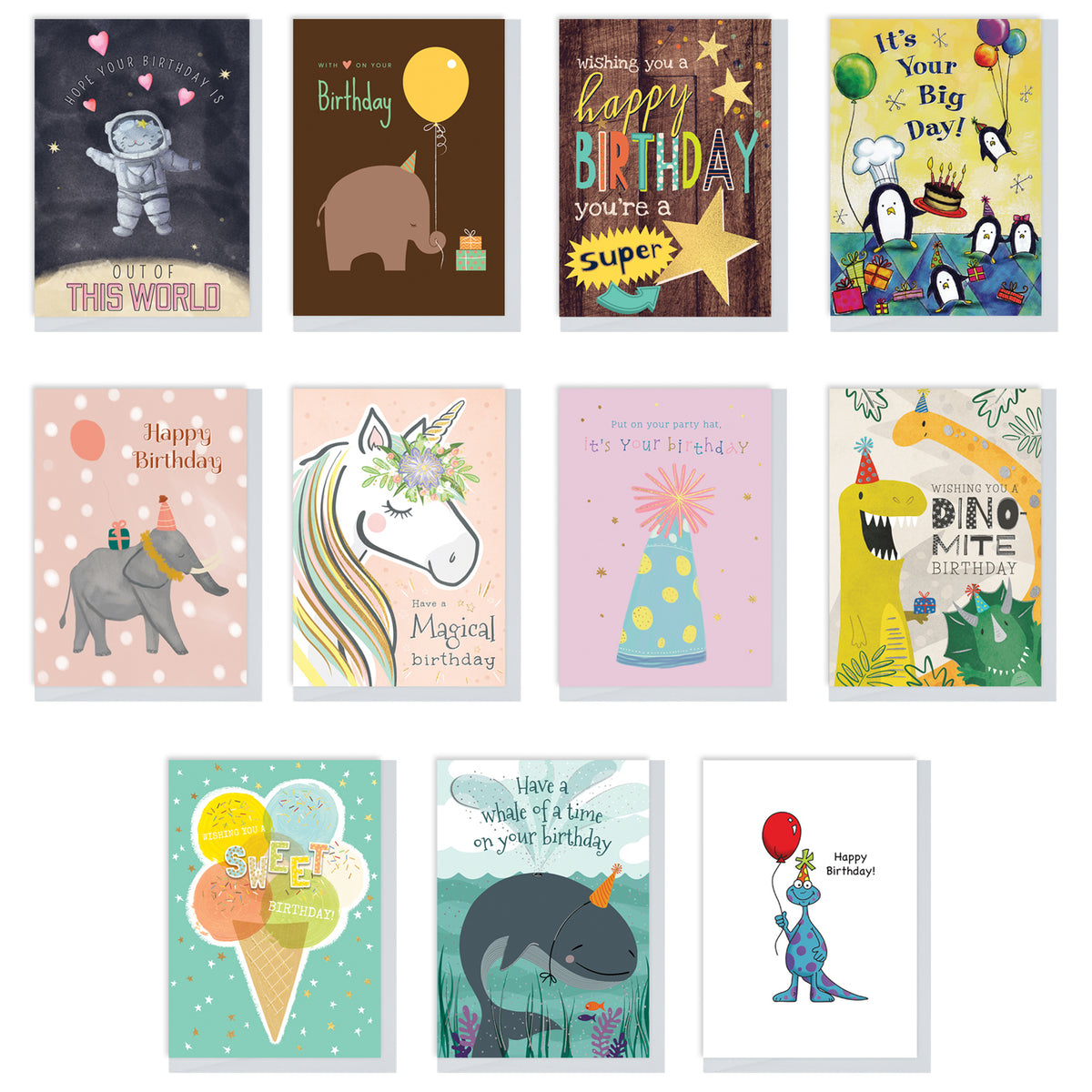 Birthday Card Assortment Box Set 11 Cards Version 2 Northern Cards 