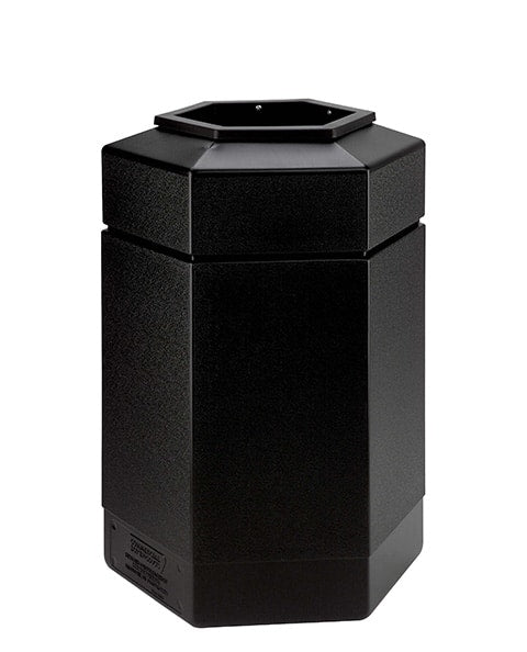 30 Gallon Hex Container Made of Black High Density Polyethylene