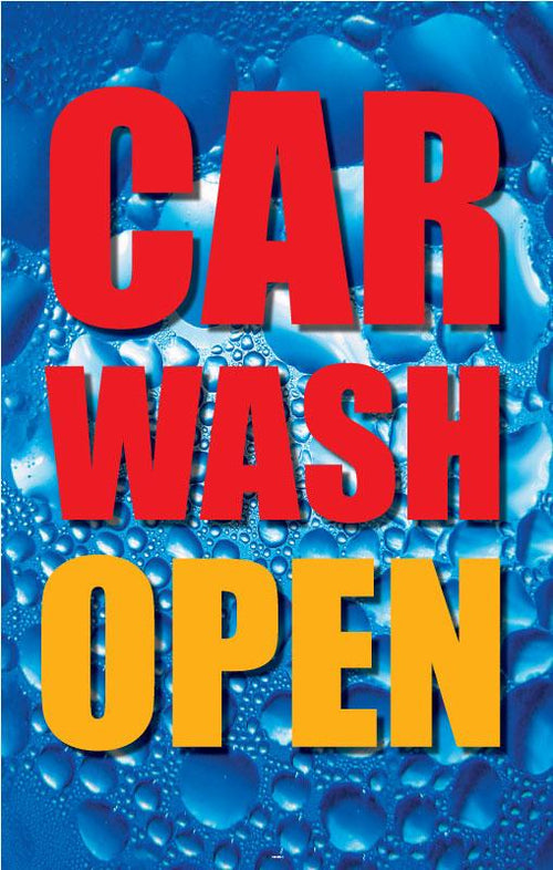 Car Wash Open- 24"w x 36"h .040 Styrene Insert