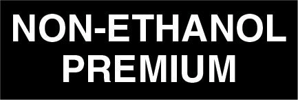 Non-Ethanol Premium Pump Decal_White on Black