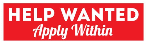 Horizontal Banner, 10'w x 3'h- "Help Wanted"