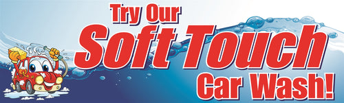 Horizontal Banner, 10'w x 3'h- "Soft Touch Car Wash"