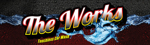 Horizontal Banner, 10'w x 3'h- "The Works"