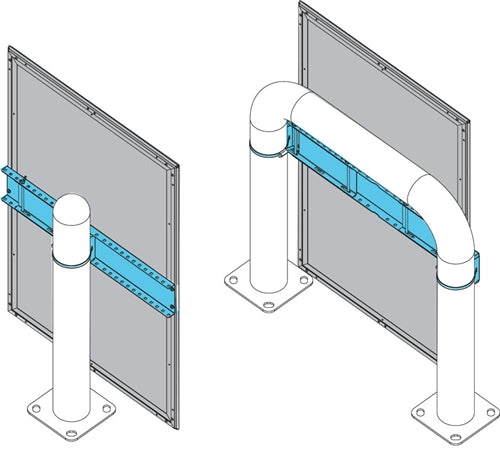 Bollard Post Hardware: Silver Anodized Aluminum