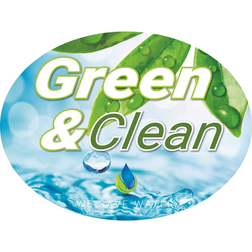 Green & Clean- 12"w x 8"h Die-Cut Sign Panel