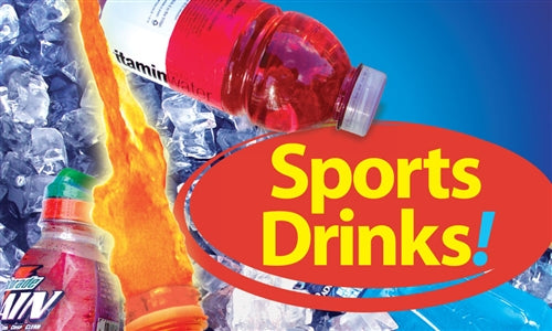 Sports Drinks!- 20"w x 12"h Ceiling Dangler