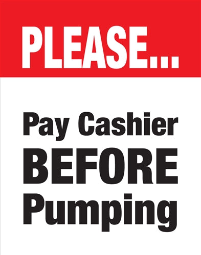 Please Pay Cashier- 22"w x 28"h 4mm Coroplast Insert