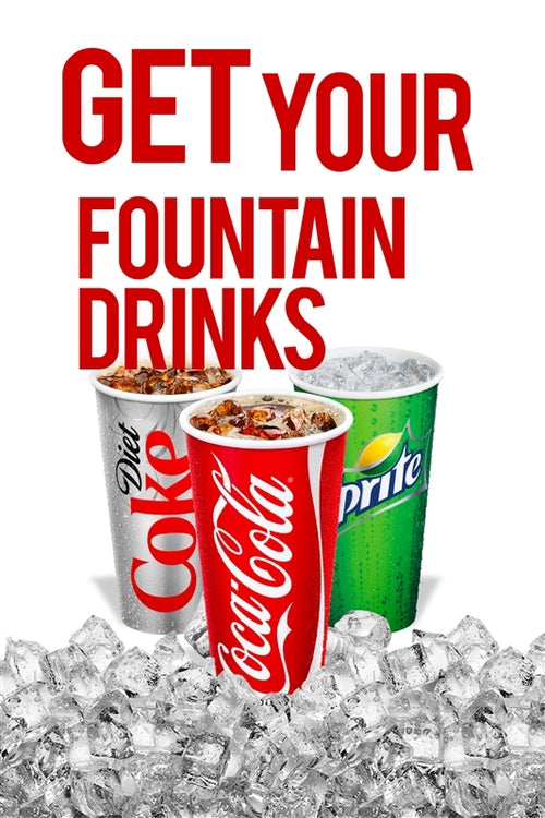 Fountain Drinks- 28"w x 44"h 4mm Coroplast Insert