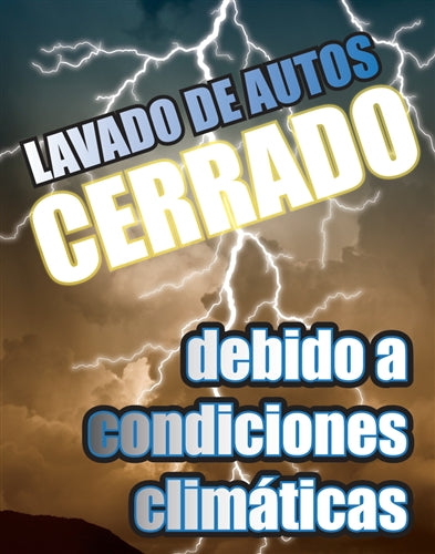 Lavado De Autos Cerrado- 22"w x 28"h 4mm Coroplast Insert