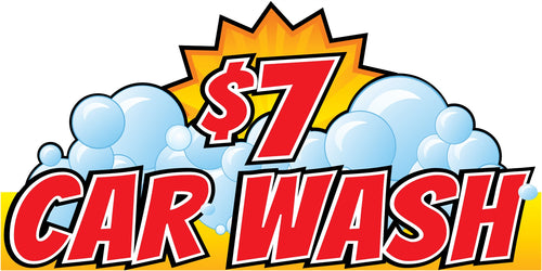 Die-Cut Sign "$7 Carwash"