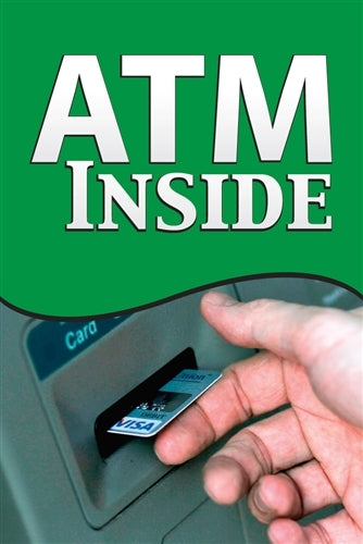 ATM Available Inside- 24" x 36" Aluminum Pole Sign