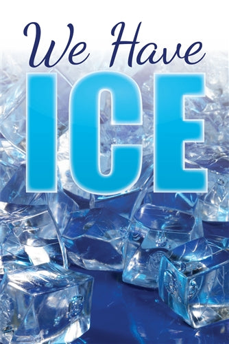 Aluminum Two Sided Panel for Flexible Curb Sign "We Have Ice"