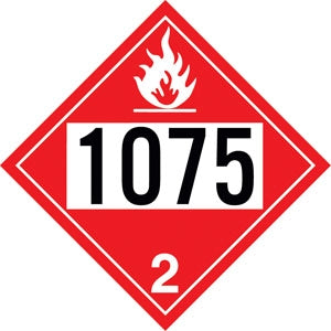 Styrene Truck Placard- "1075" Propane