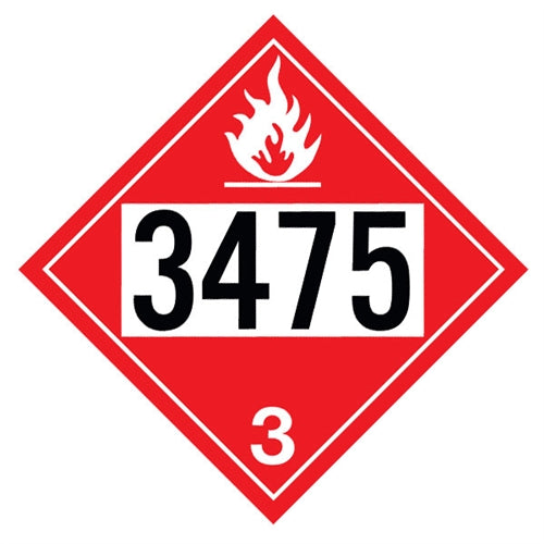 Aluminum Truck Placard- "3475" Ethanol