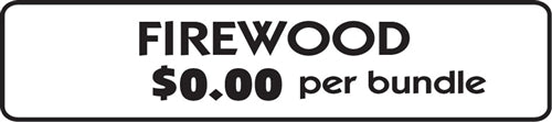 Aluminum Sign- "Firewood" Per Bundle