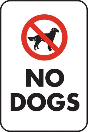 Aluminum Sign- "No Dogs" with Symbol