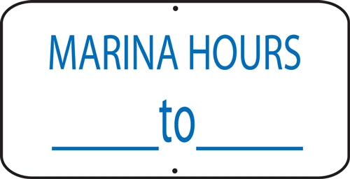 Marina Hours- 16"w x 8"h Aluminum Sign