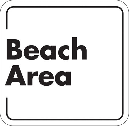 Beach Area- 12"w x 12"h Aluminum Sign
