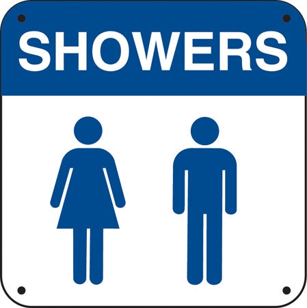 Aluminum Sign- "Showers" and Men/Women Symbols